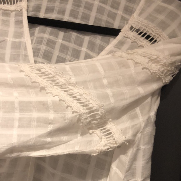 LUSH Ladies 3/4 sleeve semi wrap cream blouse - Picture 7 of 17